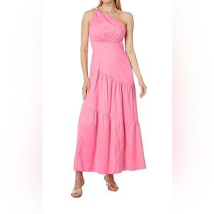 Lilly Pulitzer Lucilyn One Shoulder Cotton Dress Pink Sz 6